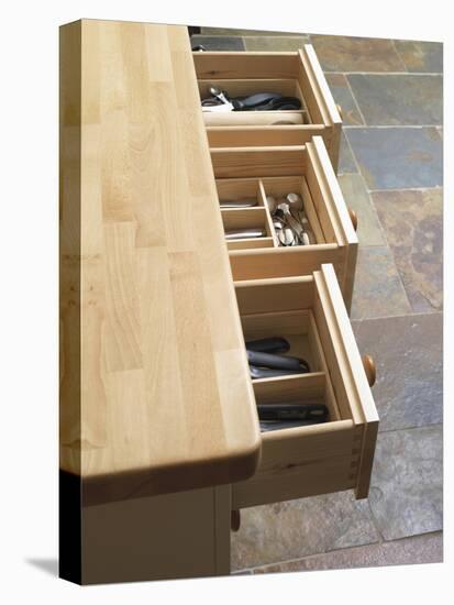 Above View of Open Cutlery Drawers-Oliver Beamish-Stretched Canvas