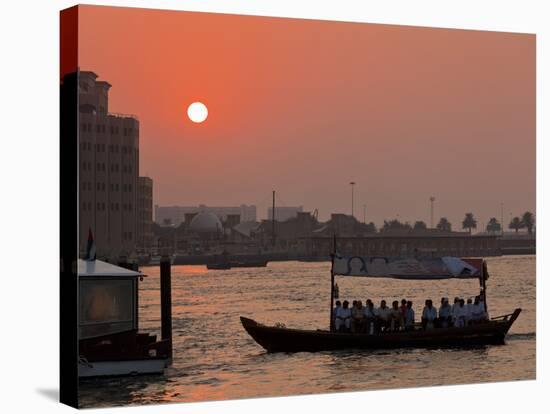 Abra Water Taxi, Dubai Creek at Sunset, Bur Dubai, Dubai, United Arab Emirates, Middle East-Neale Clark-Premier Image Canvas