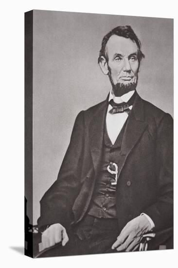 Abraham Lincoln (1809-65) 1864 (B/W Photo)-Mathew Brady-Premier Image Canvas