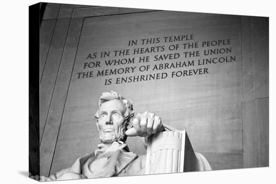 Abraham Lincoln Memorial b/w-null-Stretched Canvas