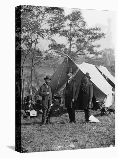 Abraham Lincoln with Allan Pinkerton and Major General John A. McClernand, 1862-Alexander Gardner-Premier Image Canvas