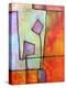 Abstract Art Window Dressing Tangerine Orange-Blenda Tyvoll-Stretched Canvas