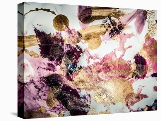 Abstract Art with Gold Colors and Sparkles. Creative Background. Hand Painted Card. Beautiful Paint-CARACOLLA-Stretched Canvas