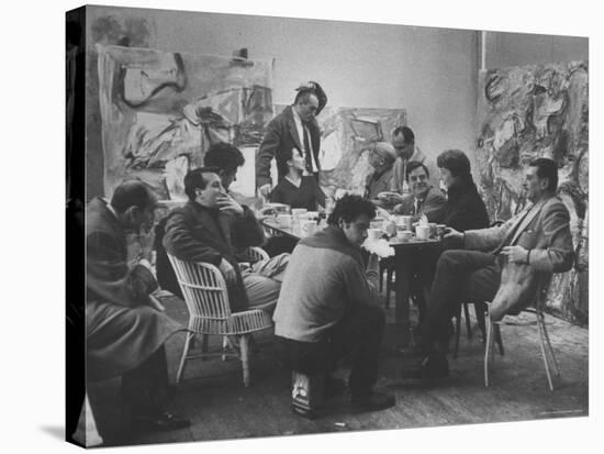Abstract Artists in Group Discussion in the East 10th St Studio of Milton Resnick-James Burke-Premier Image Canvas