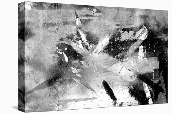 Abstract Black And White Painting On Grunge Paper Texture-run4it-Stretched Canvas