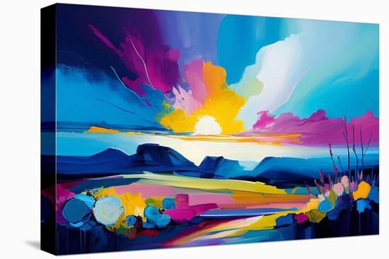 Abstract Blue Landscape-Avril Anouilh-Stretched Canvas
