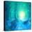 Abstract Blue Shining Circle Tunnel Vector Background-art_of_sun-Stretched Canvas