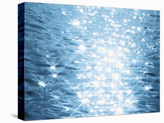 Abstract Blue Water Background with Sparks-null-Premier Image Canvas