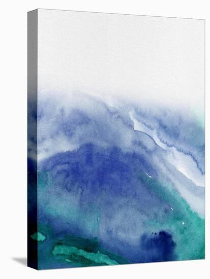 Abstract Blue Watercolor-Hallie Clausen-Stretched Canvas