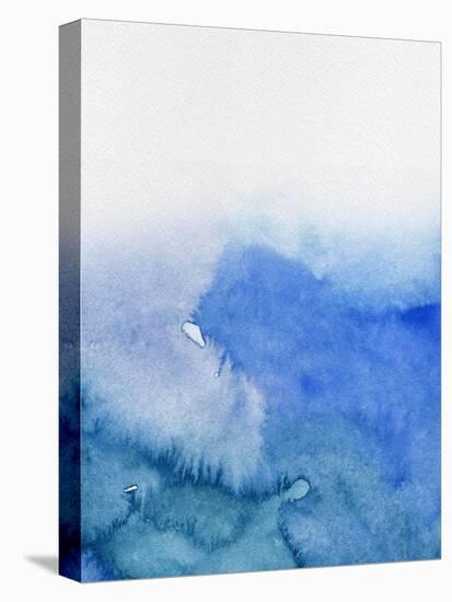 Abstract Blue Watercolor-Hallie Clausen-Stretched Canvas