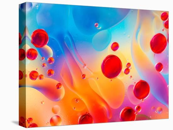 Abstract Colorful Backdrop with Oil Drops and Waves on Water Surface-Abstract Oil Work-Premier Image Canvas