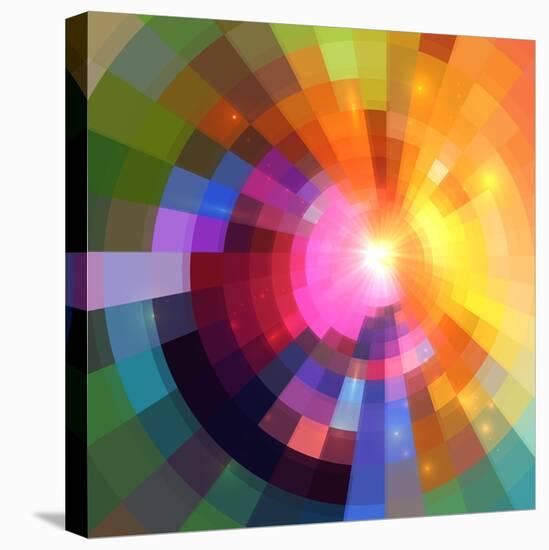 Abstract Colorful Shining Circle Tunnel Background-art_of_sun-Stretched Canvas