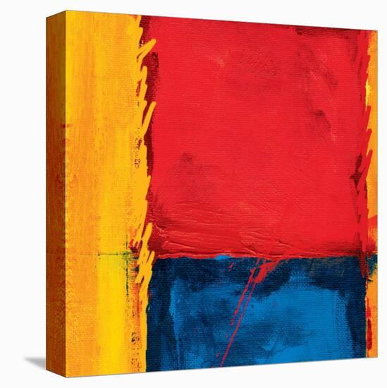 Abstract Composition in Red-Carmine Thorner-Stretched Canvas