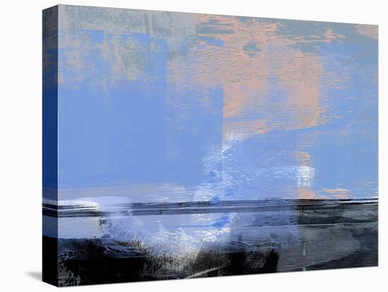 Abstract Light Blue and Black-Alma Levine-Stretched Canvas