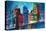 Abstract NYC Skyline at Night-Brian Carter-Stretched Canvas