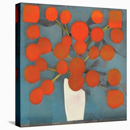 Abstract Orange Flowers-Elena Ray-Stretched Canvas