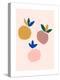 Abstract Peaches with Leaves in a Trendy Minimalist Style. Vector Collage Illustrations from Paper-ANASTASIIA DMITRIEVA-Premier Image Canvas