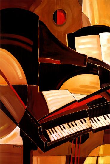 Abstract Piano-Paul Brent-Stretched Canvas