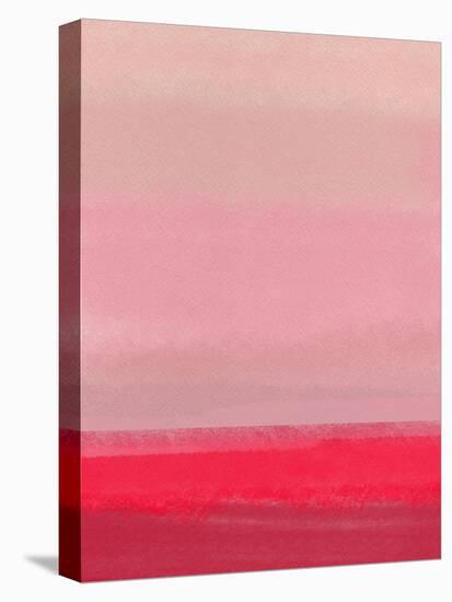 Abstract Pink and Red Sunset-Hallie Clausen-Stretched Canvas