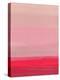 Abstract Pink and Red Sunset-Hallie Clausen-Stretched Canvas