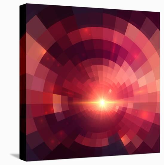 Abstract Red Shining Circle Tunnel Background-art_of_sun-Stretched Canvas