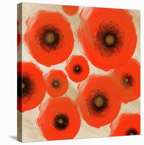 Abstract Red swhirls-Yashna-Stretched Canvas