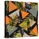 Abstract Summer Background - Triangles with Palm Tree Leaves-tanycya-Stretched Canvas