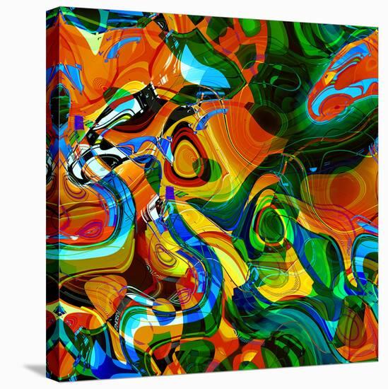 Abstract Vibrant Pattern-null-Stretched Canvas