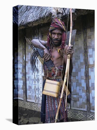 Abui Tribal Headhunter in Warrior Dress, Alor Island, Eastern Area, Indonesia, Southeast Asia-Alison Wright-Premier Image Canvas