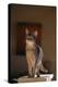 Abyssinian Blue Cat on Pedestal-DLILLC-Premier Image Canvas