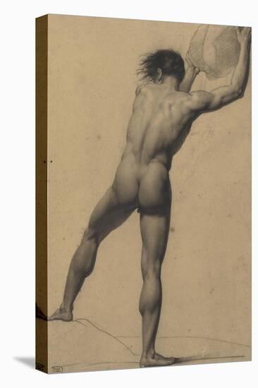 Académie : homme vu de dos, soulevant un objet-Jean-Baptiste Joseph Wicar-Premier Image Canvas