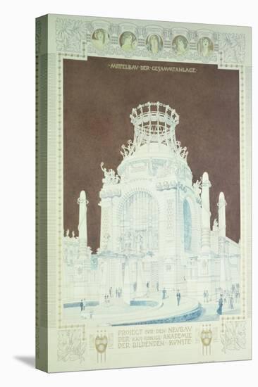 Academy of Fine Arts, Vienna, Design for the Hall of Honour (Coloured Pencil)-Otto Wagner-Premier Image Canvas