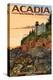 Acadia National Park, Maine - Bass Harbor Lighthouse-Lantern Press-Stretched Canvas