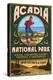 Acadia National Park - Vintage Hiker Sign-Lantern Press-Stretched Canvas