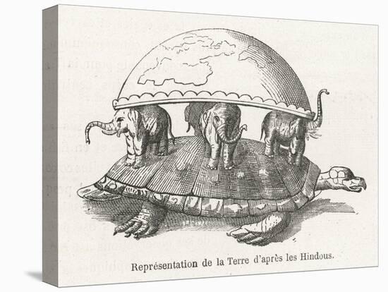 According to Hindu Belief the Earth is Supported on Elephants Standing on a Tortoise-Flammarion-Stretched Canvas