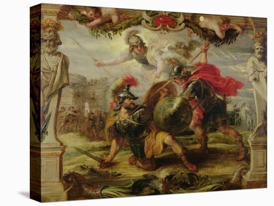 Achilles Defeating Hector, 1630-32-Peter Paul Rubens-Premier Image Canvas
