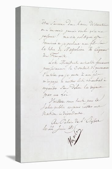 Acte d'abdication de Napoléon, 22 juin 1815-null-Premier Image Canvas