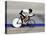 Action of Female Cyclist Competing on the Velodrome-null-Premier Image Canvas