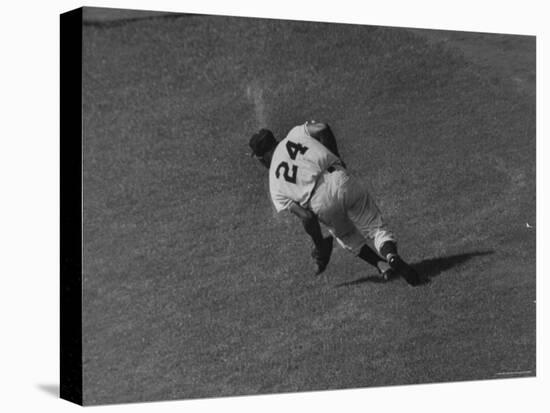 Action Shot of Willie Mays During the Giant Vs. Dodgers Game-Yale Joel-Premier Image Canvas