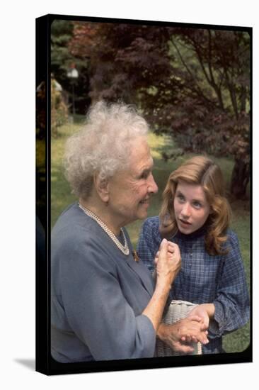 Activist for the Disabled, Helen Keller, Meeting Actress Patty Duke in "The Miracle Worker"-Nina Leen-Premier Image Canvas