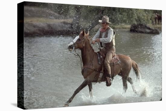 Actor John Wayne During Filming of Western Movie "The Undefeated"-John Dominis-Premier Image Canvas
