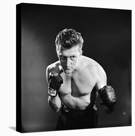 Actor Kirk Douglas in a Boxing Pose-Allan Grant-Premier Image Canvas