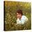 Actor Warren Beatty Sitting in Field of Flowers-Ralph Crane-Premier Image Canvas