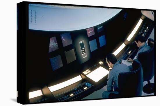 Actors Keir Dullea and Gray Lockwood Sitting at Console in Scene of "2001: A Space Odyssey"-Dmitri Kessel-Premier Image Canvas