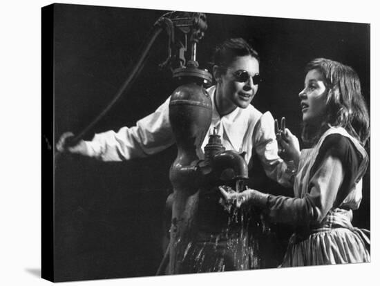 Actress Anne Bancroft and Patty Duke in Miracle Worker, a Play About Hellen Keller-Nina Leen-Premier Image Canvas