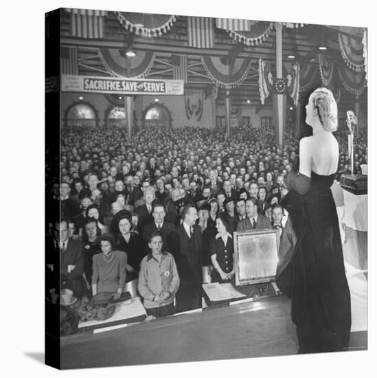Actress Carole Lombard Performing to Help Sell War Bonds During Rally-Myron Davis-Premier Image Canvas