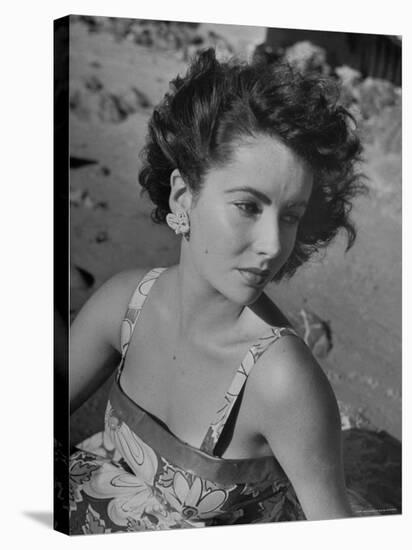 Actress Elizabeth Taylor on the Beach-J^ R^ Eyerman-Premier Image Canvas