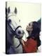 Actress Elizabeth Taylor with Horse During Filming of "Reflections in a Golden Eye"-Loomis Dean-Premier Image Canvas