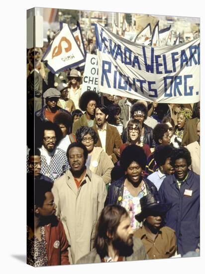 Actress Jane Fonda and Ralph Abernathy Joining Together for a Welfare Rights March-Bill Ray-Premier Image Canvas