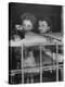 Actress Joan Fontaine with Actress Sister Olivia de Havilland Looking Out of Open Window at Home-Bob Landry-Premier Image Canvas